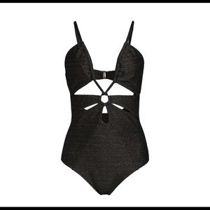 Time and Tru Women's Cut Out One Piece Swimsuit L